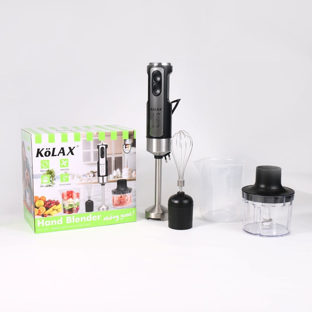 KOLAX Multi-Speed Immersion Hand Blender for Kitchen Mixing, Smoothies, Soups,1000 Watt Powerful, with Blending Stick, Whisk, Chopper and Beaker