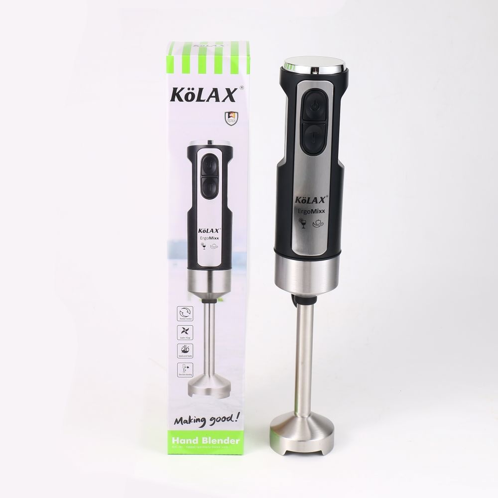 KOLAX Immersion Hand Blender for Kitchen Mixing, Smoothies, Soups, 1000 Watt Powerful, Silver