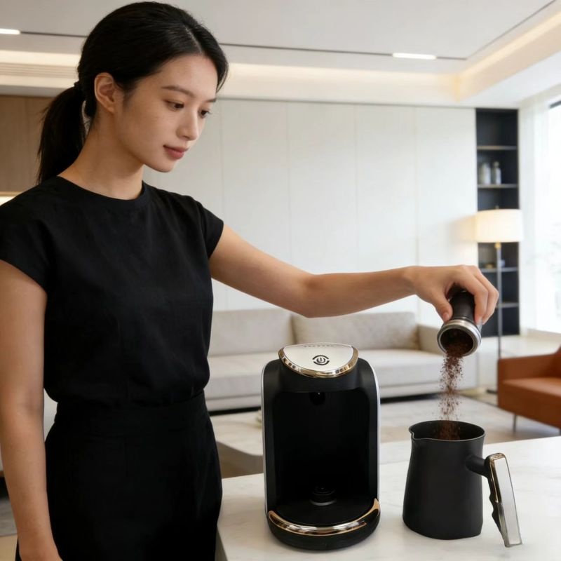 KOLAX Turkish Arabic Greek Coffee Pot Maker 250ml Electric Machine 100% BPA-free 600w