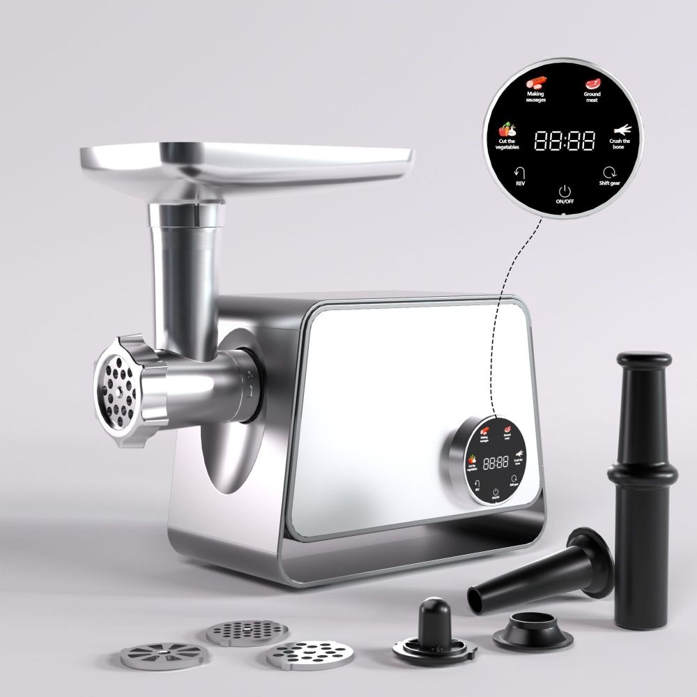 KOLAX Commercial Meat Grinder Electric 3200w LCD Touch Control Heavy Duty Meat Grinders and Sausage Stuffers, Kubbe Kit, with Storage Function for Household Use & Commercial