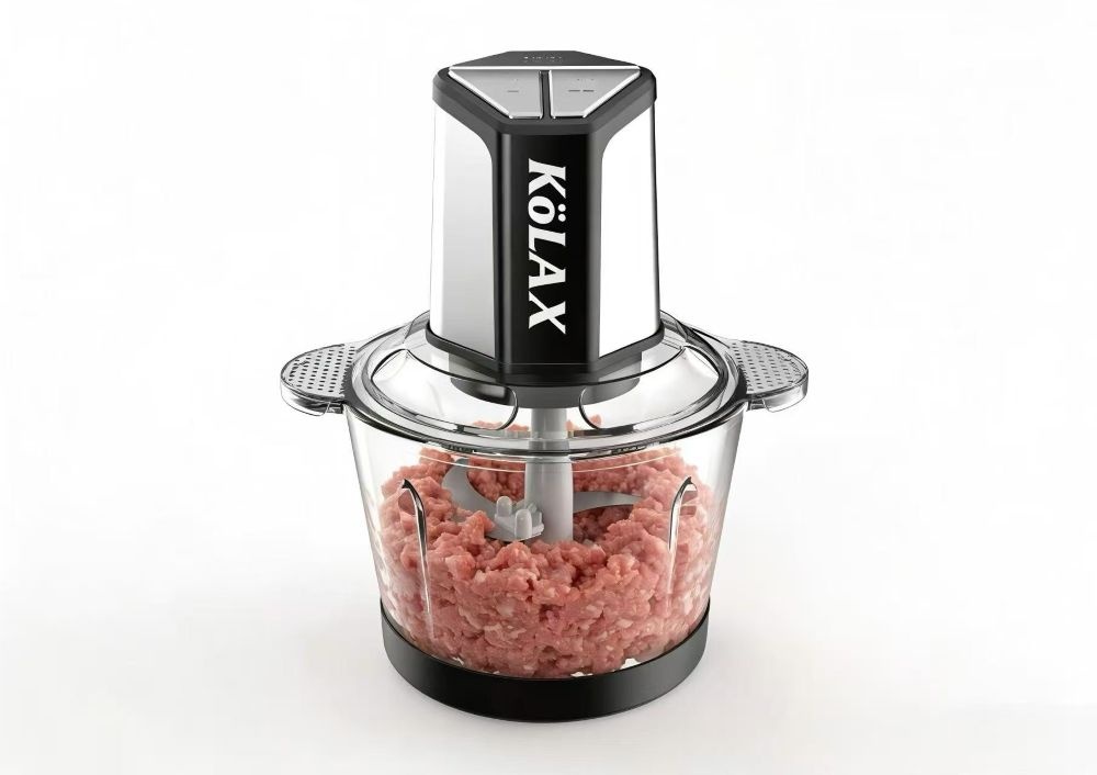 KOLAX 1000W Electric Food Chopper & Meat Grinder, Stainless Steel Blades, Large Capacity Meat Chopper for Meat, Vegetables & Nuts (3L Glass Bowls)