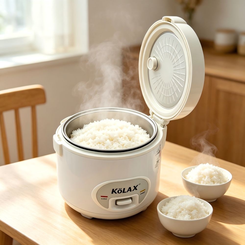 KOLAX Rice Cooker, 3L,Easy Clean Removable Non-stick Inner Pan and Rice Spatula, Simple One Touch Operation with Automatic Keep Warm Function