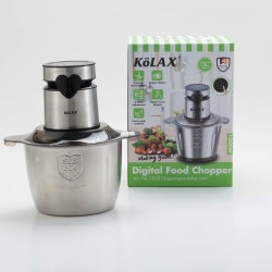 Kolax 3L Electric SS Food Processor Digital Meat Grinder 1000w LED Time Display Electric Food Chopper Vegetable chopper 3 layers 6 blades