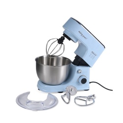 KOLAX Electric Stand Mixer with 5.2L Bowl, Household Food Mixer 6 Speeds 1200W, Kitchen Tilt-Head Bread Dough and Cake MKOLAX Dough Hook, Whisk, Beater, Splash Guard (Blue)