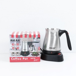 Electric Turkish Coffee Pot, 500ml Stainless Steel Heating Tea Maker Kettle with Foldable Handle, Turkish Electric Coffee Maker Machine for Home/Travel