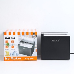 Ice Maker Countertop, 9 Cubes Ready in 6 Mins, 12KG per Day, Ice Machine with 2 Ice Sizes and Self-Cleaning, Kitchen,Office, Black