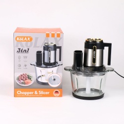 KOLAX Food Processor & Vegetable Chopper for Slicing, Shredding, Mincing,2 Speeds,3L,Easy Clean, Food Grade  GlasMateria ﻿
