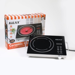 KOLAX Electric Cooktop Hot Plate, 2200W Electric Single Burner with  Timer, Adjustable Temperature for Countertop Cooking, Portable Stove Top Infrared Cooker, Compatible for All Cookwares