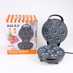 KOLAX Mini Donut Waffle Cake Maker, 900W,7 Slots Home Baking Machine, Great for Breakfast, Snacks, Desserts and More