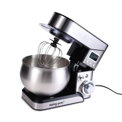 KOLAX Stand Mixer mit LCD-Anzeige 1300W, 6 Geschwindigkeits elektrischer Mixer mit 5L SS-Mischschale, Küchenmischer mit Teighaken, Eiwhisk, Beater & Backspalte, Lebensmittelmischer mit Timer