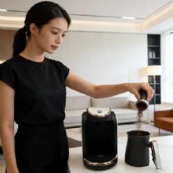 KOLAX Turkish Arabic Greek Coffee Pot Maker 250ml Electric Machine 100% BPA-free 600w