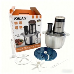 KOLAX Food Processor, 1500W Electric Food Chopper with 5L Bowl&3-Layer 6 Blades,.5in1,For Meat, Dough Knead,Egg Beater,Vegetables Cutter,Removing Garlic Skins ﻿