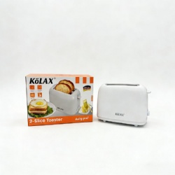 KOLAX 2-Slice Toaster, 800W,Extra-Wide Slots,6 Shade Settings,With One Button Stop, Removable Crumb Tray, White