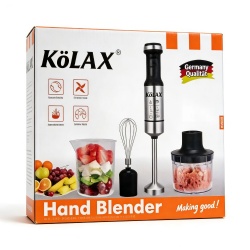 KOLAX Immersion Blender Handheld Corded Hand Blenders Set 1000W, Variable Speed & Turbo 4 in 1 Stainless Steel Stick Emulsifier with Chopper, Whisk & Beaker for Soup, Baby Food, Smoothies