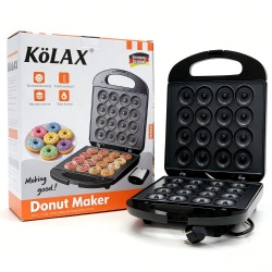 KOLAX Mini Donut Maker Machine for Home, Kid-Friendly 16-Hole Electric Doughnut with Non-Stick Surface, Ideal for Homemade Doughnuts
