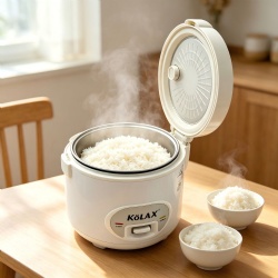 KOLAX Rice Cooker, 3L,Easy Clean Removable Non-stick Inner Pan and Rice Spatula, Simple One Touch Operation with Automatic Keep Warm Function
