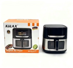KOLAX Air Fryer 8.5L, 10-in-1 Functions Airfryer with Visible Window, 200℃ Fast Heating & Top And Bottom Heating for Crispier Results, 3000W