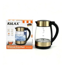 KOLAX Electric Kettle with British Strix Thermostat, 1.7L 2200W, Glass Tea Kettle & Hot Water Boiler, BPA-FREE, 304 Stainless Steel