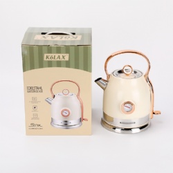 Popular electric 1.7L double wall water kettle retro for home hotel office use stainless steel kettle