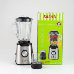 kolax Blenders and grinder 2in1 For Kitchen, 1200W Motor Blender with Stainless Countertop,1.5L Glass Jar, Ideal for Puree, Ice Crush, Shakes,bean,and Smoothies